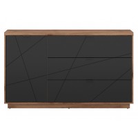Kumode FORN SZF2D2S, ozols delano/melns matēts Kumode FORN SZF2D2S, ozols delano/melns matēts